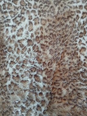 Leopard Print Faux Fur Fabric - Brown and Cream-Nicole Miller 35x43 Inches